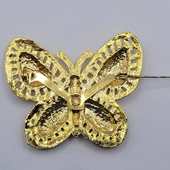 AAI Elegant Simple and Classy Vintage Gold Tone Metal BUTTERFLY Brooch Pin