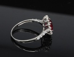 Fine 1.31ct AIGS GIA Pigeon Blood Ruby 0.46ct Diamond Platinum Ring Size 7