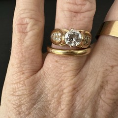 Vintage 14k Frank J Golden 1.03 Ct Diamond Ring