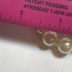 SIGNED CAROL LEE 925 HUGE 10 MM. IRIDESCENT LUSTRE GLASS PEARL KNOTTED NECKLACE