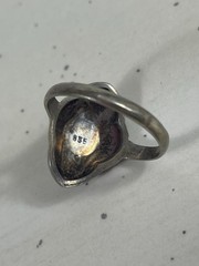 Vintage Or Antique Silver Ring With Unknown Stone 835 Silver Size 8