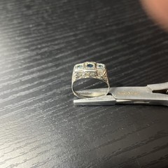 Antique 1920s Belais Old Euro Alexandrite 18k White Gold Filigree Ring Size 9