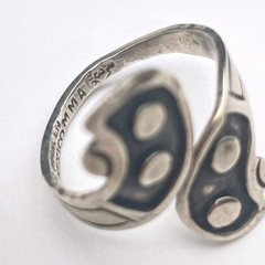 Vintage Sterling Silver Taxco Ring Adjustable Unisex Signed MMA Eagle 3