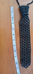 Vintage Necklace Beaded Black Tie