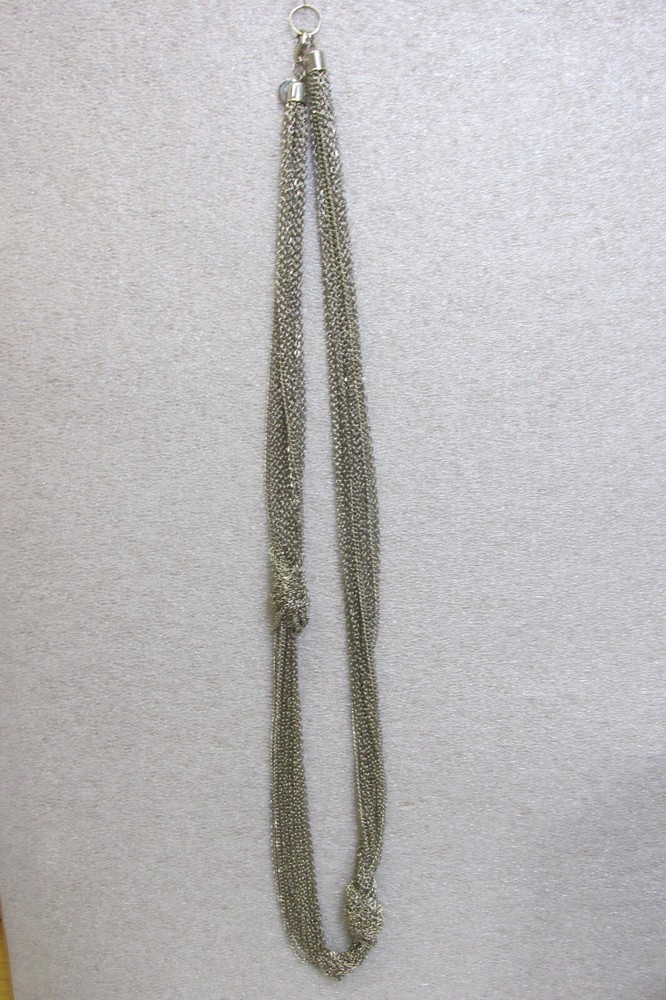KNOTTED MULTIPLE PETITE SILVER CHAINS ESTATE JEWELRY NECKLACE #49