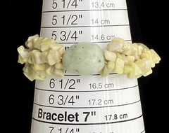 Vintage Tourmaline Quartz Stretch Bracelet 6.25in Green Chunky Boho 46.48g