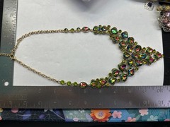 Shophia Collection Teardrop Watermelon Heliotrope Crystal Necklace & Earring Set