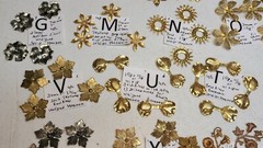 HUGE Lot #66 Vtg Miriam Haskell Small Med Flower Brass silver Gold Gilt Findings