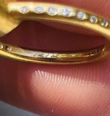 Robin Rotenier 20k Yellow Gold Sapphire & Diamond Ring Size 5.75