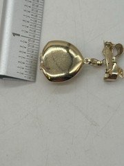 Vintage Bow Locket Pin Brooch Gold Tone Green Stone Rhinestones Original Photos