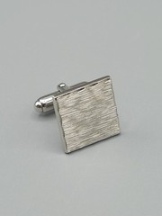 Vintage Anson Men’s Brushed Finish Bullet Back Silver Tone Cufflinks