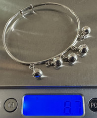 Vintage Sterling Silver Bell Ball Bali Bangle Bracelet Adjustable Small Size
