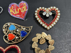 Lot 42 Vintage Now Pin Heart Hearts LC Sarah Coventry Avon Anne Klein ONLY $2