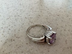 Sterling Silver Ring Size 8.25 Band with Purple Stone Amethyst?