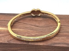 Vintage Camrose & Kross Jacqueline Kennedy Hinged Bangle Crystal Bracelet Med-Lg