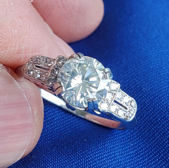 Original EARTH MINED DIAMOND Deco 2ct Engagement Ring Vintage PLATINUM Solitaire