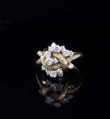 Handmade 1.40ct I Si Diamond Set Ladies 18K Gold Ring Size J Val $7925