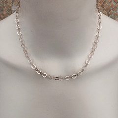 Sterling Silver Chain Necklace Handmade Flatt Hammered Rolo Unique Collar VTG