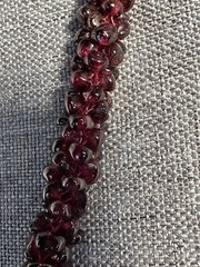 Vintage Almandine Garnet Gemstone Beads Natural Rope Necklace 24″