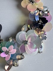 BaubleBar Statement Bib Collar Wildflower Necklace Sequins Jcrew Style H4