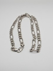 ZCI Italy Sterling Silver 8.5mm Figaro Chain Necklace 26″