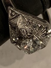 High End Vintage Solid Platinum 10% Iridium Diamond Ring! VS G-H Antique Estate