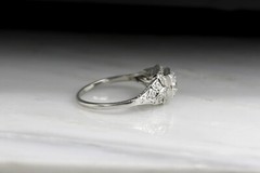 1 CT White Round Cut Simulated Diamond Retro Art Deco Antique Ring In 925 Silver