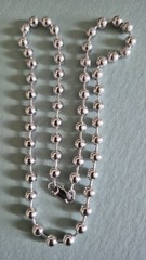 Older Sterling Silver 5mm Ball Bead Chain Necklace or Choker 16″ – 22.2gms