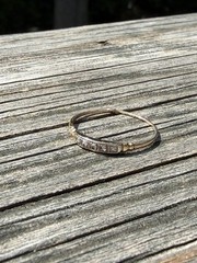 Antique Vintage Art Deco 14k Gold Rose Cut Diamond 5 Stone Diamond Band