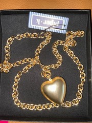 Piper. K gold tone heart pendant long necklace 34” NWT lead safe nickel free