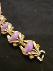VINTAGE LAVENDER AND GOLD BRACELET