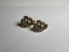Beach Sand Dollar Gold Tone Clip On Earrings Vintage Textured Shells Ocean EUC