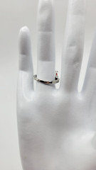 Women’s Silver Tone Oval Simulated Stone Red Multicolor Abstract Ring Size 6.5