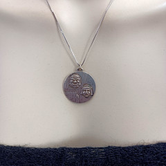 Theater Mask Silver Pendant Necklace Drama Comedy Art Vintage Masks Dramatic