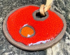 Vintage Midcentury Moderne 1970’s Artisan Ceramic Pendant Necklace