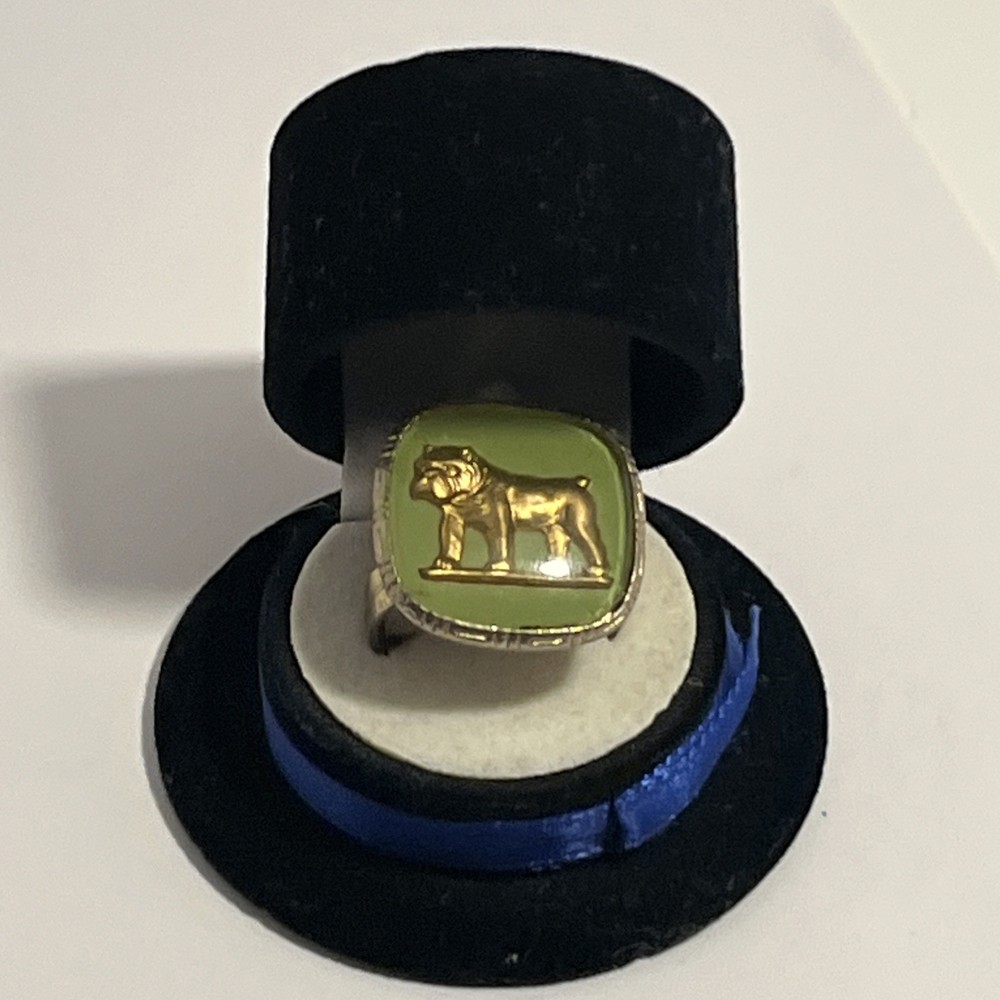 Vintage Men’s Signet Ring Intaglio Bulldog “Mack” Trucks Advertising Adjustable