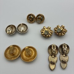 Lot of 5 Pairs of Vintage Signed Clip On Earrings Ciner, Essex, Les Bernard