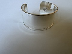 RARE Vintage M·A·C Cosmetics Employee Gift – Etched Logo Cuff Bracelet