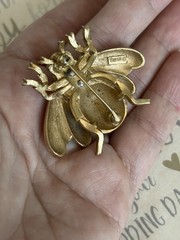 Trifari brooch butterfly Blue & Gold vintage 1950s-1960s