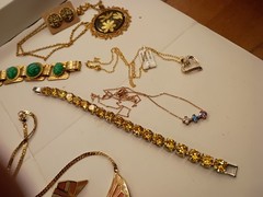 Large Lot Vintage Jewelry Trifari,925,Niello,