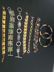 Mixed metal materials bracelet lot 8
