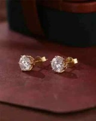 2.00Ct Round Cut Lab Created Diamond 14K Yellow Gold FN Prong Set Stud Earrings
