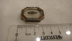 Vintage Antique Estate Jewelry Art Deco Victorian 14K Gold Filled Glass Brooch