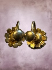 Vintage Aurora Borealis Sparkle Cluster Gold Tone Statement Screw Back Earrings