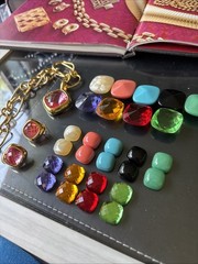 JOAN RIVERS Interchangeable Chic Link Necklace & Earring Set 10 Colors NEW