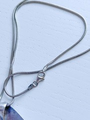 Vintage 925 Sterling Silver Brutalist Modern Square 1.5 in Pendant Necklace