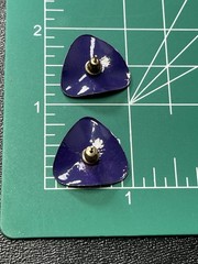 Vintage Dark Purple Wavy Triangular Enameled Metal Earrings