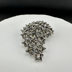 Vintage Rhinestone Brooch Smokey Gray Star Celestial Galaxy Sparkle Cluster
