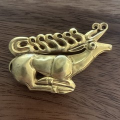 Vintage MMA Scythian Stag Brooch Gold Plated Deer Metropolitan Museum Of Art