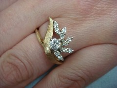 ANTIQUE LADIES FREE STYLE RING VERY CLEAN EUROPIAN CUT DIAMOND 3.7 GRAMS SIZE 6